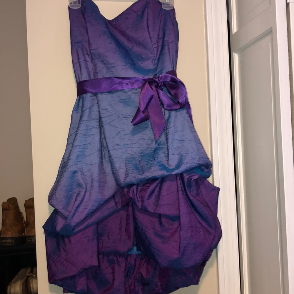 Purple and blue shirt dress